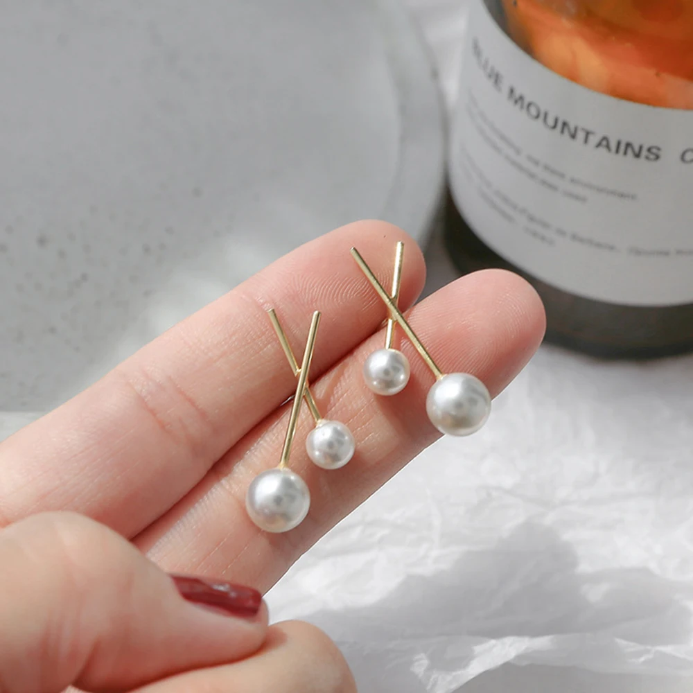 

Korean Design Pearl Earrings Simple All Match Stud Earrings Minimalism Pendientes Fashion Jewelry Accessories Women Lovely Gift