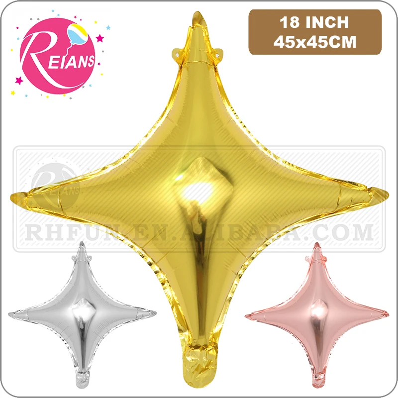 Aluminum Film 18-inch four-pointed Star Balloon Solid Color Birthday baby shower Celebration Party Decoration | Дом и сад