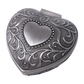 

Heart-shaped Zinc Alloy Jewelry Box Vintage Photography Props Tiny Trinket Case