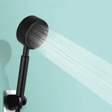 1 Pcs Black Shower Head Stainless Steel Fall Resistant Handheld Wall Mounted High Pressure Bathroom Water Saving Rainfall Shower