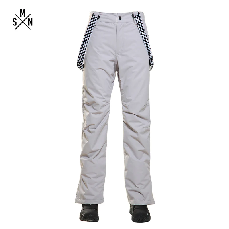 

SMN Snowboard Pants Grey Color Winter Adult Men Outdoor Trousers Windproof Waterproof Breathable Snowboarding Bib Pants