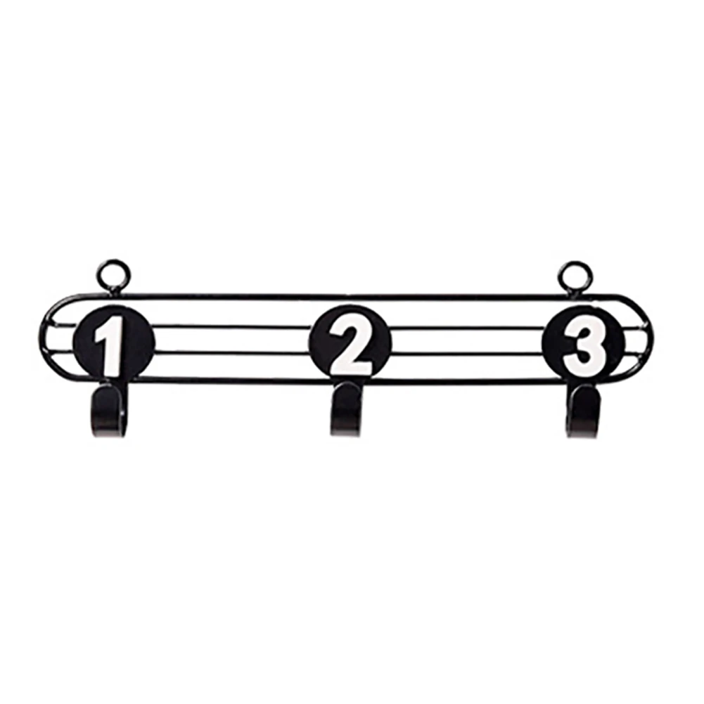 Numbers Storage Rack Waterproof Cabinet Home Decor Iron Art Wall Hooks Organizer Living Room Clothes Keys Multifunction Hanger - Цвет: Черный