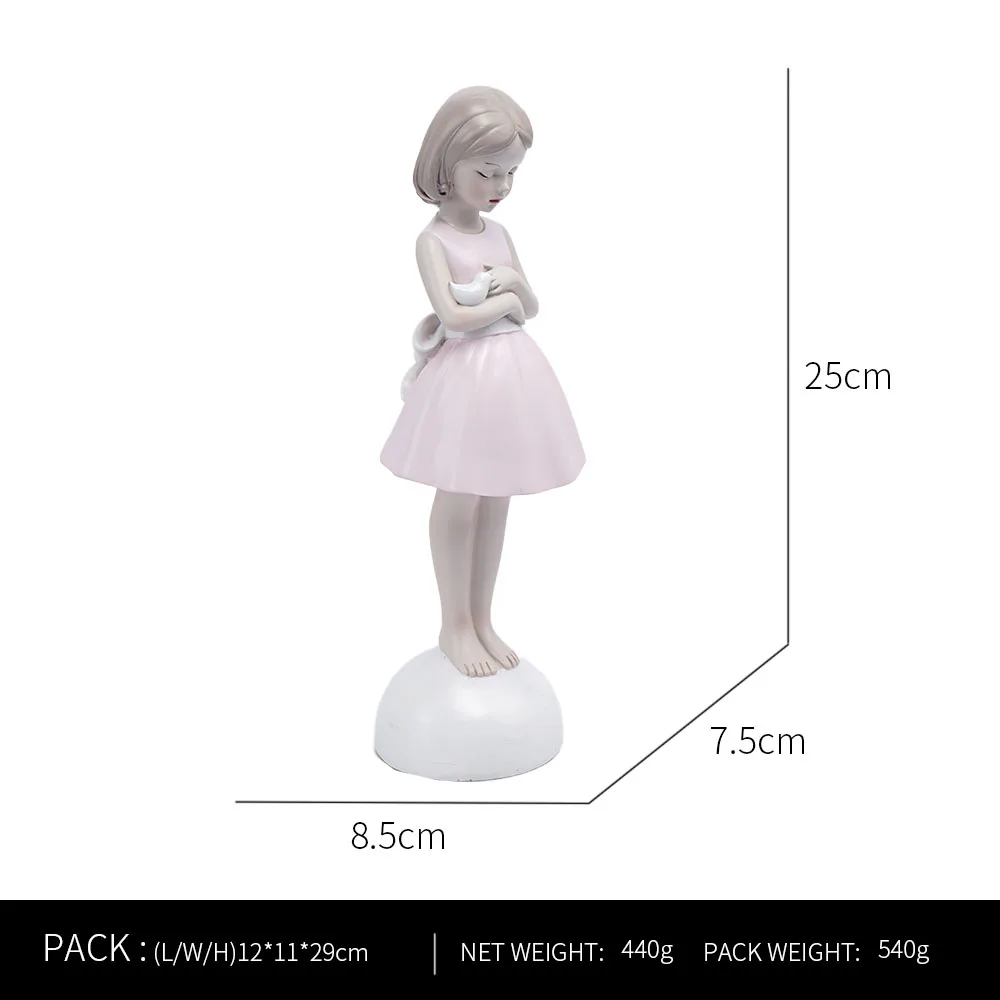 Ornaments For Home Cute Girl Rabbit Elephant Horse Statues Sculptures Figurines For Interior Room Decor Living Room Decoration