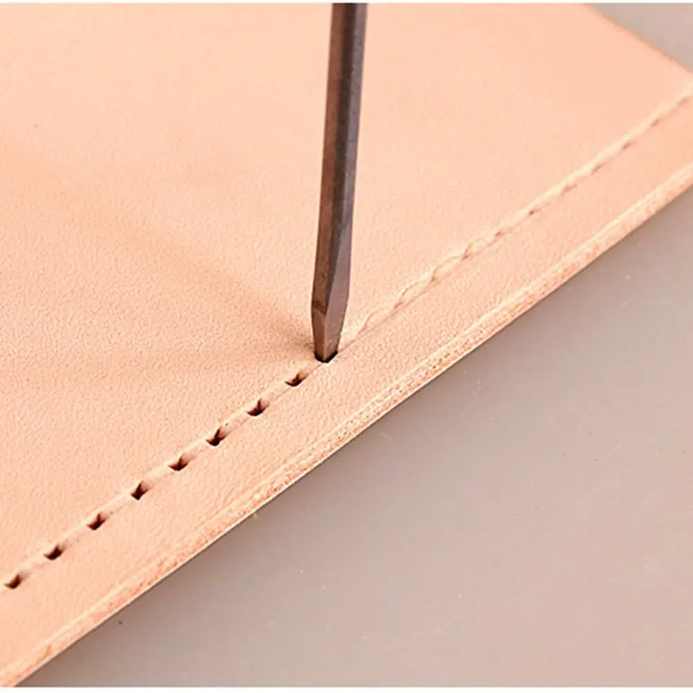 Leather Sewing Tools 4 in 1 DIY Wood Handle Leather Stitching Awl Scratch Awl Canvas Leathercraft Sewing Needle Kit