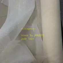 10 ярдов/сумка светильник абрикос seersucker сетка блестящая ткань для свадебного платья дизайн CH118