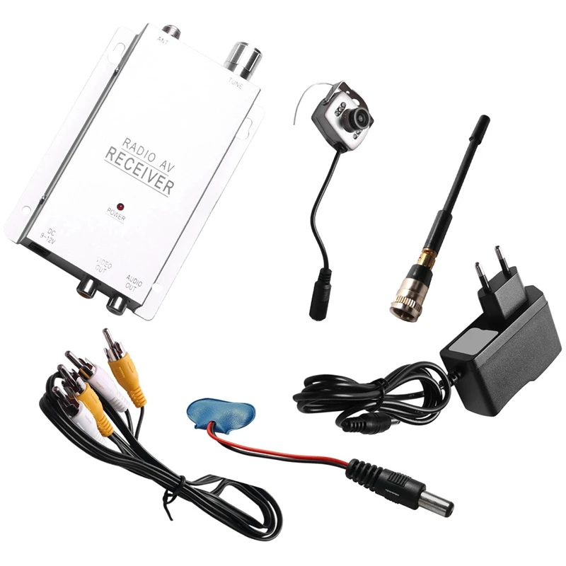 1.2G Wireless Camera Kit Radio AV Receiver with Power Supply Surveillance Home Security(EU Plug) 