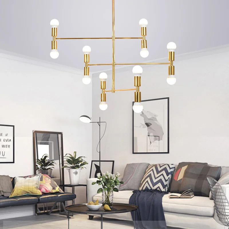 

New Style Northern European-Style Restaurant Light Line Light Modern Minimalist Gold Minimalist Bar Counter Dining Table Bedroom