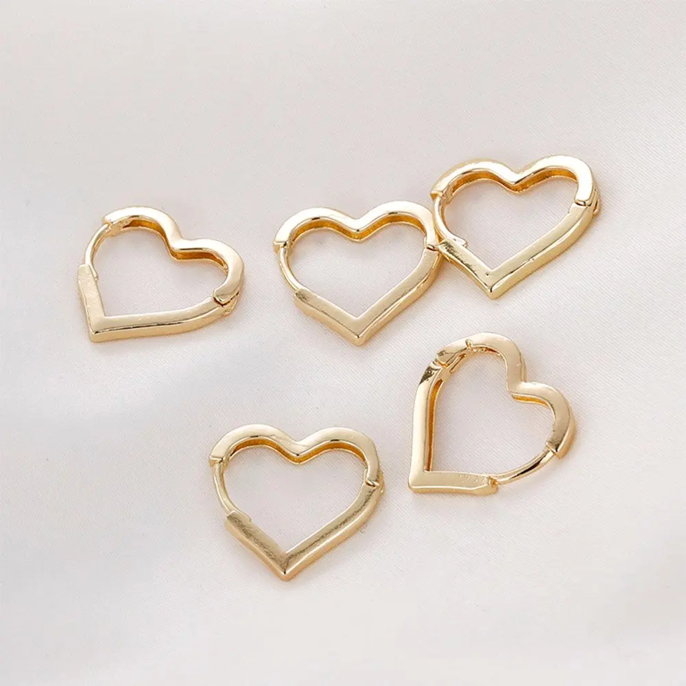 

4PCS Love Ear Studs Fashion DIY Earrings Simplicity Charms for Jewelry Making Brass 14k Gold Plated Accessories