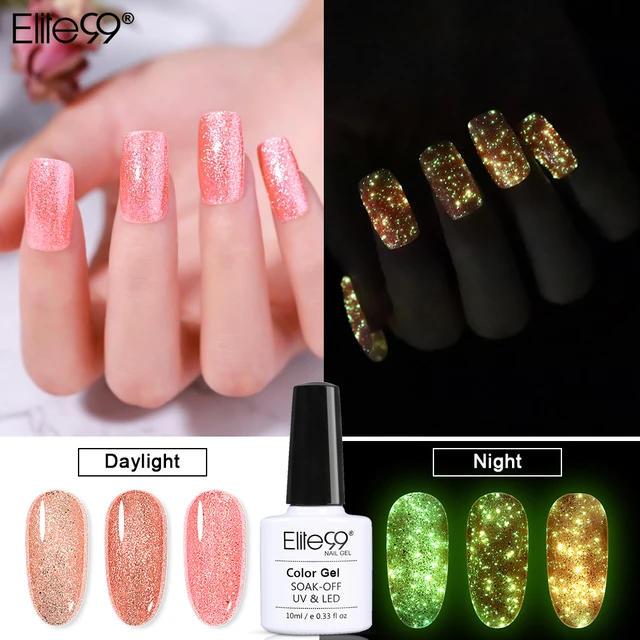 Elite99 Luminous Rose Gold Gel Lack Glow In The Dark Semi Permanent Nagellack Gellak Weg Tränken UV Nägel Gel polnischen Emaille