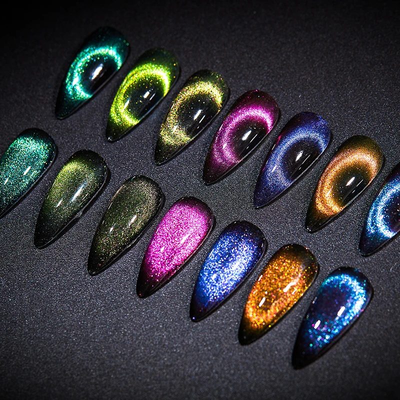 Four Lily Chameleon Magnetic Cat Eye Nail Gel Polish Holographic Glitter Shining Soak Off UV Gel Lacquer Manicure Nail Art Gel
