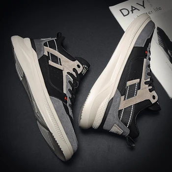 

Men's vulcanized shoes, fashion sports shoes, men's high-top shoes, casual shoes, non-slip men's lace-up men's shoes