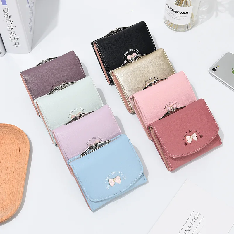 Новые женские короткие кошельки из искусственной кожи с 3 сложениями клетчатые