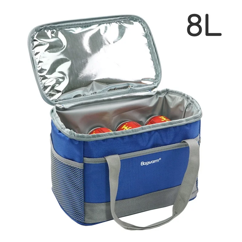 5L/8L Портативный оксфорд Водонепроницаемый сумка-холодильник для пикника Термальность утепленная пузырь со льдом свежий термо Еда прохладный банки Коробки для обедов сумки - Цвет: 8L Blue