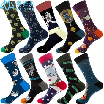 

12 Pairs Astronaut Series Funny Sock Manufacturers Woman Socks Holiday