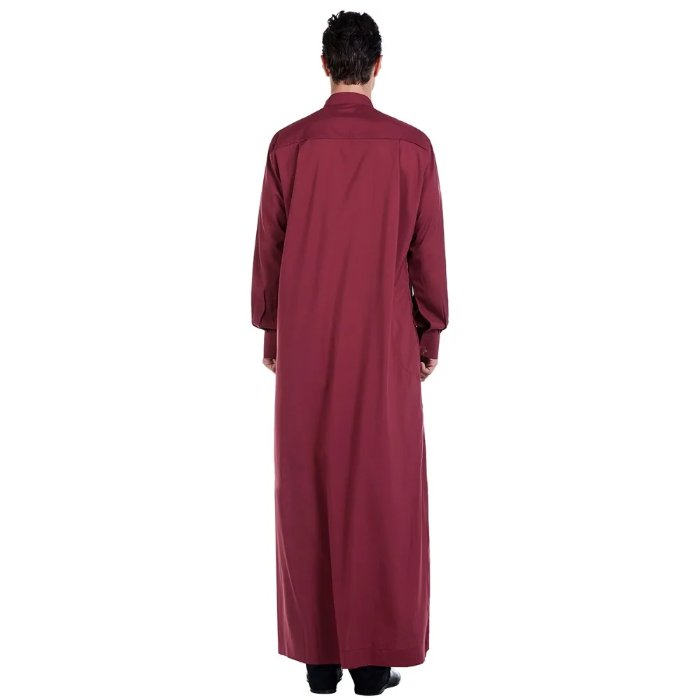Новое поступление, мусульманская одежда для мужчин, стоячий воротник, абаи, длинный рукав, халат Дубай, Арабская Турция, малайский исламский стиль, платье для мужчин