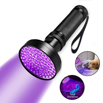

Topcom 395nm UV Light Powerful 10W 100 LED UV Torch Back Detector Light for Dog Cat Urine Pet Stains Bed Bugs Scorpions 6 x AA