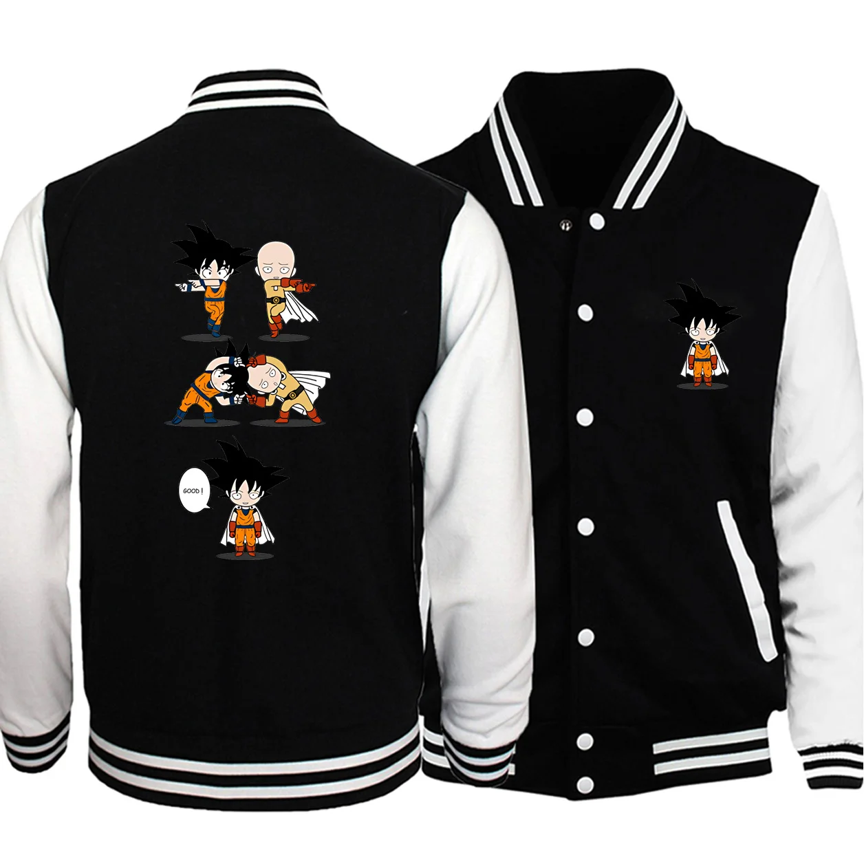 

New 2019 Winter Hot Sale Japan Cartoon One Super Punch Saiyan Funny Men Streetwear Man Jackets Baseball Bomber Coat Clothing