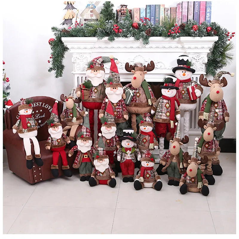 Hoomall выдвижной Санта Клаус Снеговик новогодние куклы Рождественские украшения для дома День рождения Дети подарок стоячая игрушка