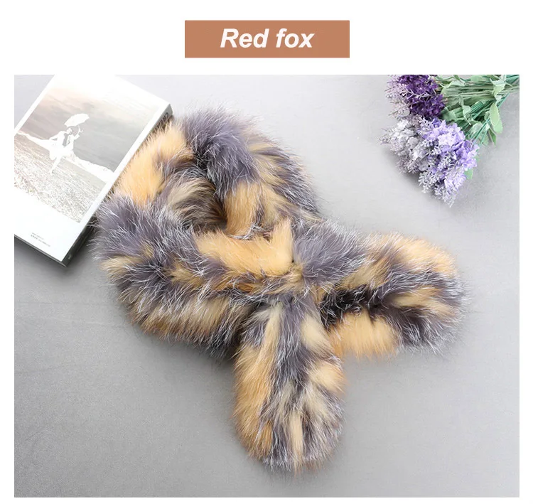 Шарф из натурального меха, Зимний вязаный шарф из меха лисы, мягкий плюшевый шарф из меха лисы, длинный шарф из меха лисы с обеих сторон,, бренд MS. MinShu