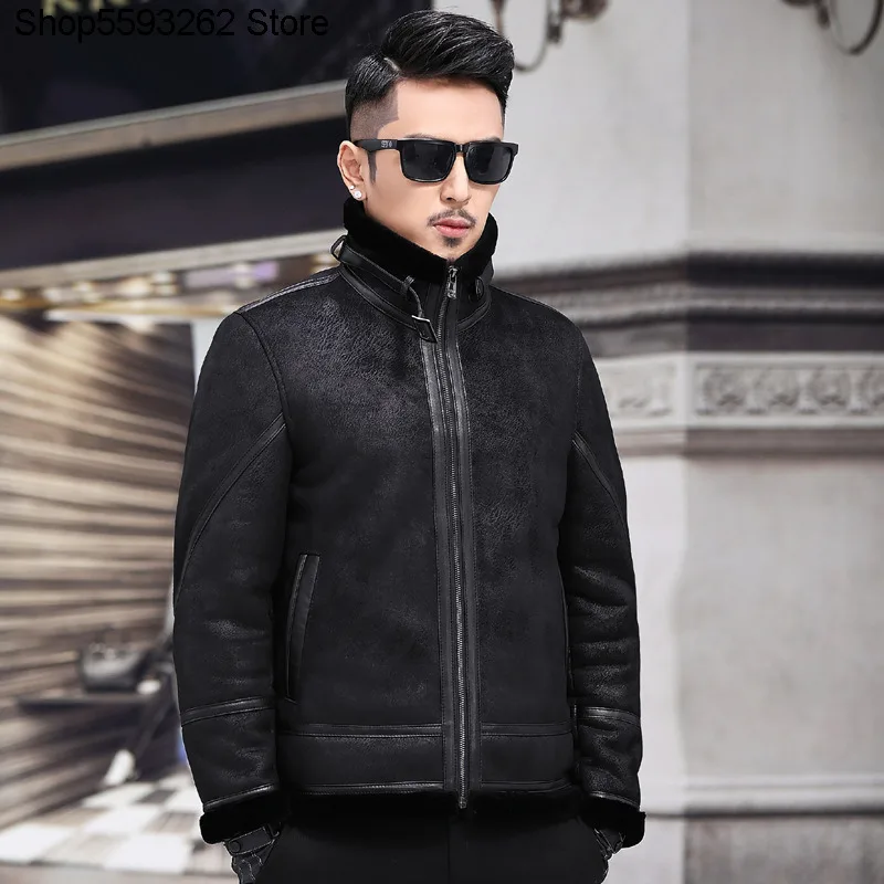 

Fur One Piece Male Genuine Leather Leather Coat Winter Short Money Slim Fit Thicken Locomotive Leather Coat Leather Jacket Coat