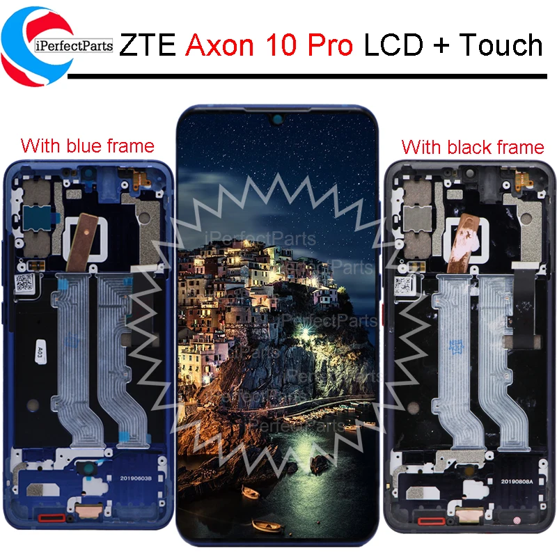 6 47 &quotAMOLED для ZTE Axon 10 Pro 4G ЖК дисплей с рамкой сенсорный экран дигитайзер замена в