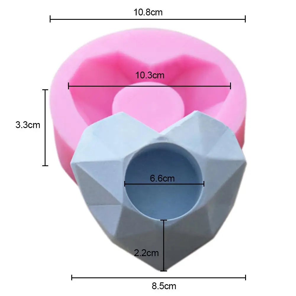 В форме сердца d цемент мясистый цветочный горшок плесень завод в горшке ваза плесень креативный геометрический полигональный бетонный цветочный горшок ваза Форма