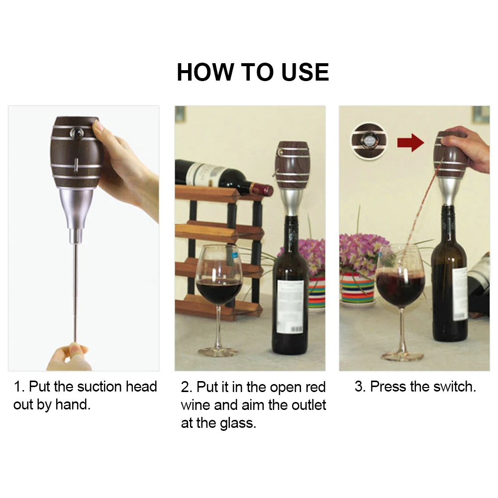 Cider Pump Bar Plastic Battery Operated Durable Kitchen Wine Pourer Aerator Machine Smart Portable Family Electric Decanter