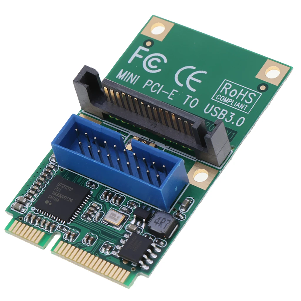 2-Port PCI-E USB 3.0 Express Card, Mini PCI Express 3.0 Hub Controller Adapter with Internal USB 3.0 20-PIN Connector, (U3121)