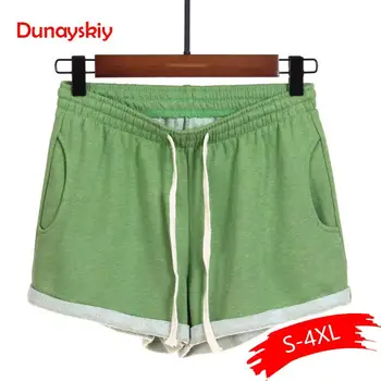 

Cotton Women Shorts Plus Size Lace-up Elastic Waist Patchwork Loose Shorts Summer Wide Legs Casual Female Home Comfy Shorts New