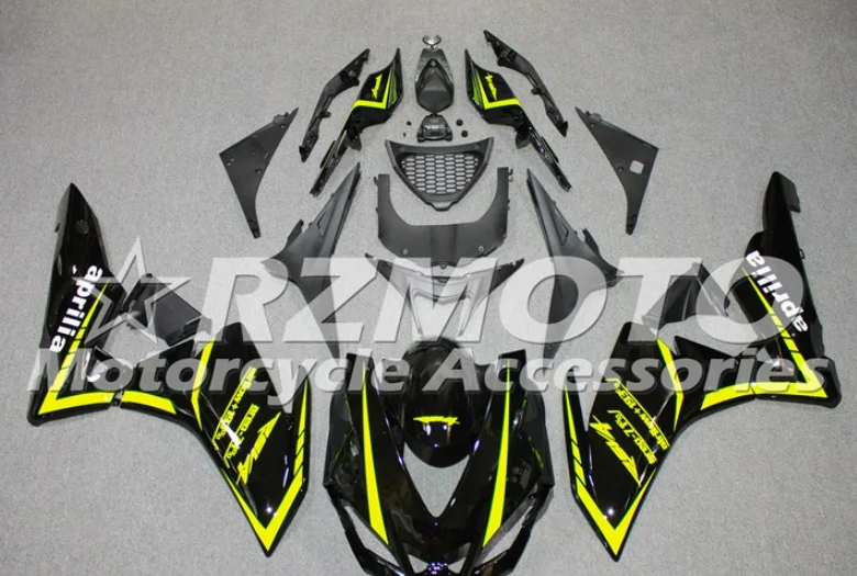 Литьевая форма, набор обтекателей ABS, подходит для Aprilia RSV4 1000 2009- 09 10 11 12 13 14, на заказ,, желтый, черный