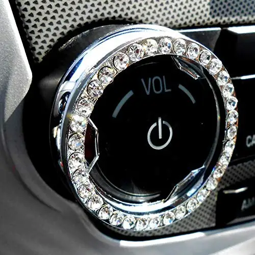 Автомобильный авто стикер декоративный аксессуар автомобильный пусковой переключатель кнопка кристалл бриллиант стразы кольцо для автомобилей серебро синий розовый - Название цвета: Серебристый