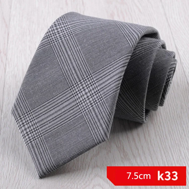 7 см или 7,5 см тонкий мужской костюм хлопок галстук зеленый синий плед полосатый галстук для мужчин Бизнес Свадьба Для худой шеи галстуки аксессуары - Цвет: K33