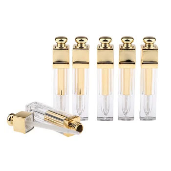 

6 Packs Square Lip Gloss Tube Vials Bottle Makeup Lip Tint Containers 5ml