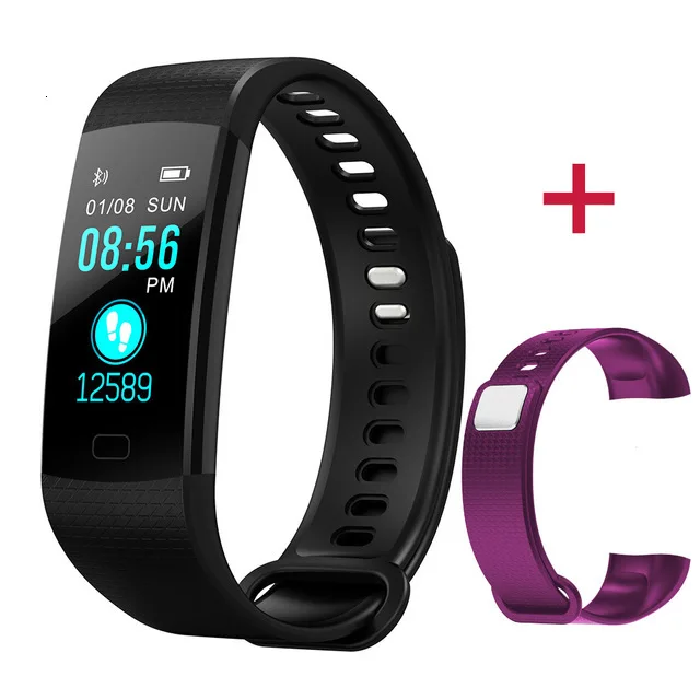 add purple band Jelly Comb Смарт-часы IP67 Водонепроницаемый Фитнес умный Браслет трекер сердечного ритма монитор Smartwatch Reloj цифровые часы Mujer - Color: add purple band