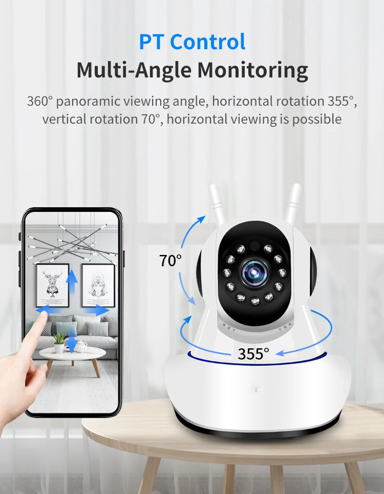 Xiaovv Q5 HD 1080P WiFi ip-камера двойная антенна ip-камера 355 ° PT Панорамное вращение APhotspot Двусторонняя аудио Ночная детская спальная