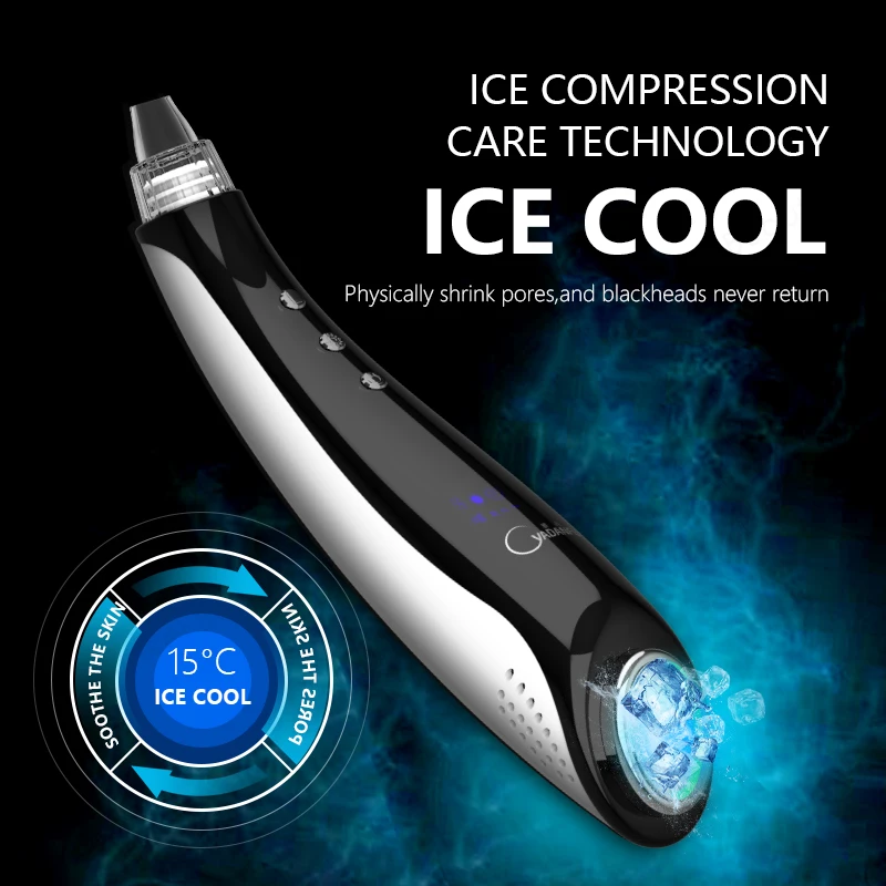 US $30.28 Blackhead Remover Pore Vacuum Cleaner Acne Pimple Remover Point Noir Extractor Face Cool Hot Compress Skin Care Tools