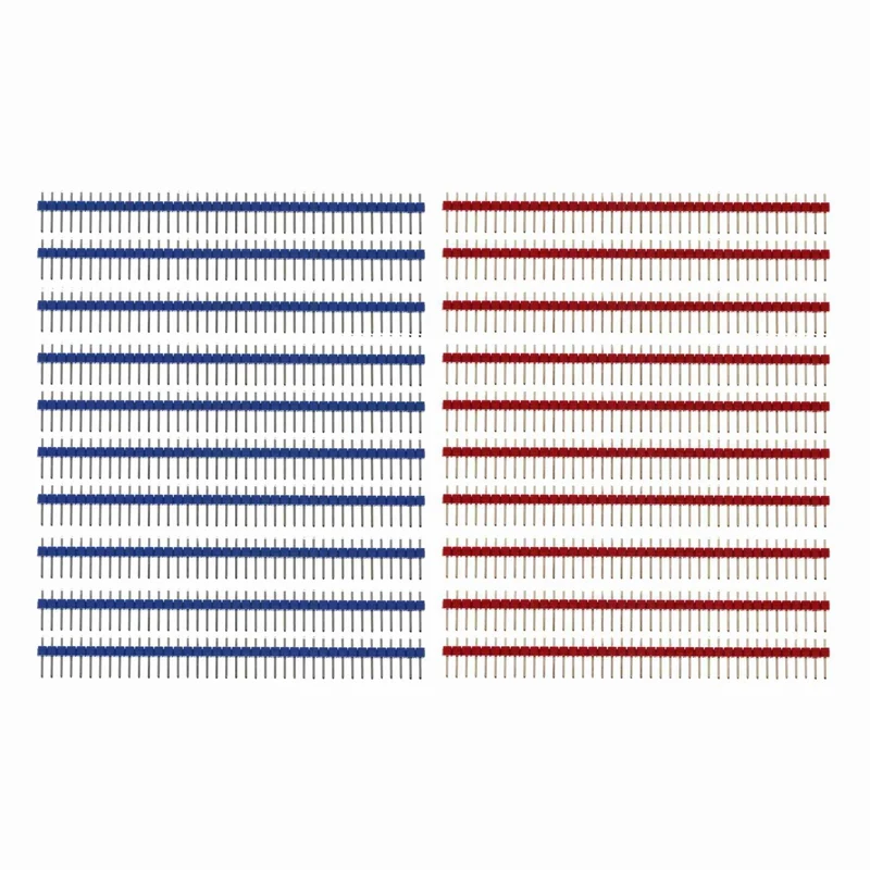 

BEST20 Pcs 2.54Mm 40Pin Male Single Row Pin Header Strip for Arduino DIY, 10 Pcs Blue & 10 Pcs Red