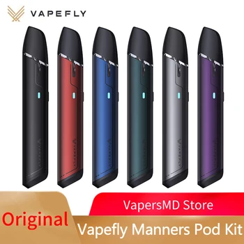 

Vapefly Manners Pod System Kit with 650mAh Battery 2ML Capacity Cartridge Mesh Coil Electronic Cigarette Vape Pen Kit VS AKSO OS