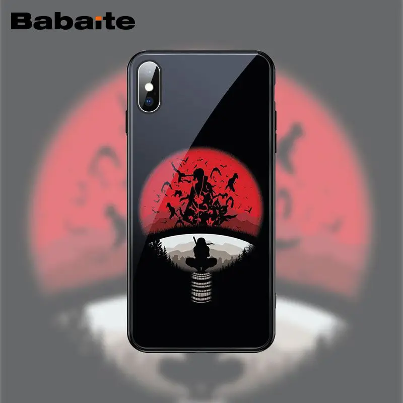 Babaite Наруто Итачи Учиха японский чехол для телефона закаленное стекло Чехлы для Apple iPhone 8 7 6 6S Plus X XS MAX XR мобильные чехлы - Цвет: 2