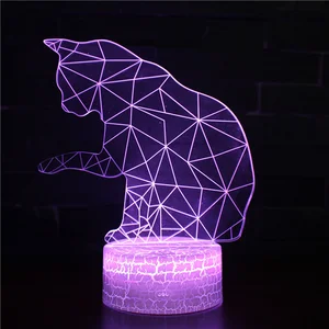 Image for Cat 3D Bedside Light for Kids Cute Illusion Night  