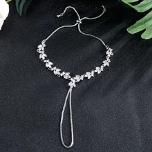 UILZ Модный изысканный маркиз огранка кубический циркон регулируемые браслеты для женщин Модный соединяющийся браслет, соединенный с кольцом на пальце ювелирные изделия JMBP143