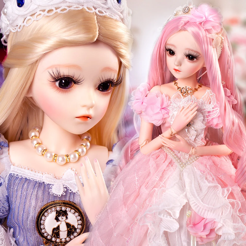 UCanaan 1/3 BJD Doll 60CM Ball Jointed SD Dolls With Full Outfits Dress Shoes Wig Makeup Collection Toys For Girls Birthday Gift
