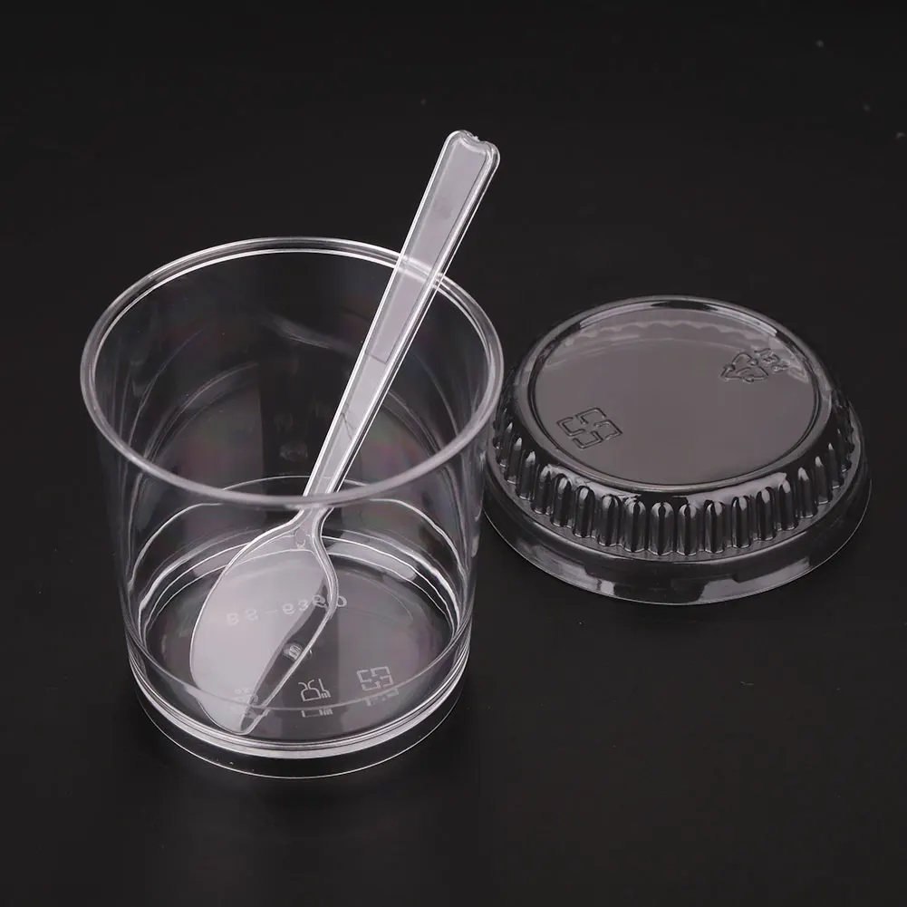 

Cup/Lid/Spoon Baking Cups Cupcake Liners Disposable Smoothie Cup Lid Spoon Slush Dessert Ice Cream Candy Melts Drinking