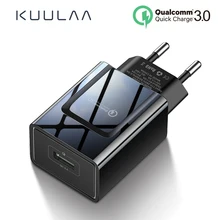 KUULAA Quick Charge 3,0 зарядное устройство для мобильного телефона USB зарядное устройство с европейской вилкой 18 Вт QC 3,0 быстрое зарядное устройство для Xiaomi Redmi 5 samsung galaxy s9