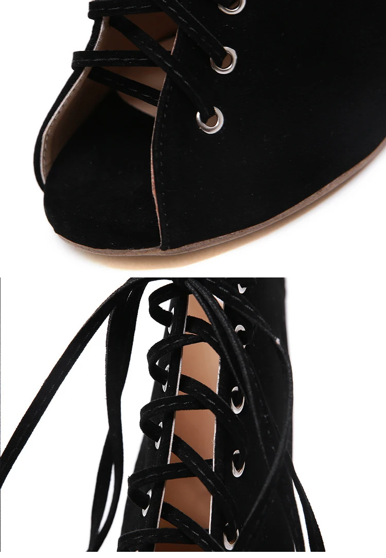 EilyKen/пикантные женские сандалии-гладиаторы; модные весенне-осенние ботинки с открытым носком и перекрестной шнуровкой на тонком высоком каблуке