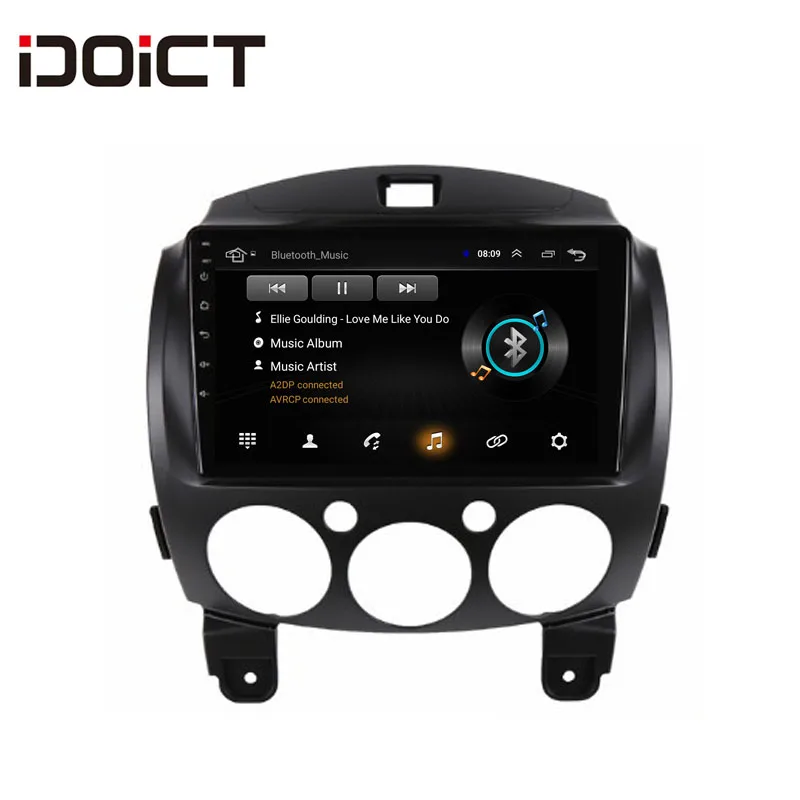 Автомобильный DVD-плеер IDOICT Android 8 1 GPS-навигация мультимедиа для Mazda 2 радио 2007-2012