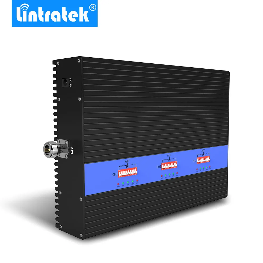 Lintratek Powerful 80dB Tri Band Signal Booster KW25A Pro. GSM 900Mhz UMTS 2100mhz 2G 3G 4G LTE 1800Mhz Mobile Signal Amplifier
