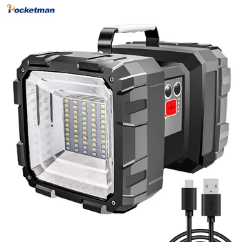 

Super bright L2 / P70 double head flashlight portable outdoor searchlight emergency light work light USB rechargeable