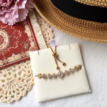 Высокое качество, циркониевый AAA кубический циркон, четырехлистный цветок, растягивающийся браслет для женщин и девочек, роскошный бренд, милые ювелирные изделия, Pulseras Mujer