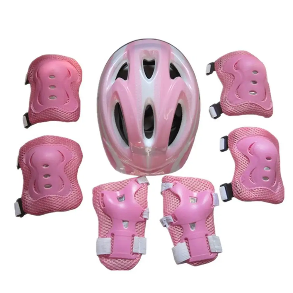 7pcs Kid Child Roller Skating Bike Helmet Knee Wrist Guard Elbow Pad Set Skateboard protector durable